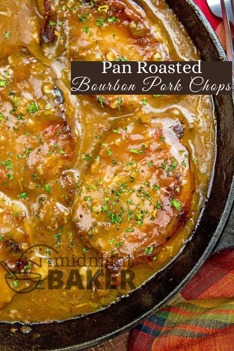 Bourbon Pork Chops, Italian Chicken Casserole, Bourbon Pork, Honey Garlic Ribs, Skillet Pork Chops, Baked Pineapple, Bourbon Sauce, Juicy Pork Chops, Pork Dinner