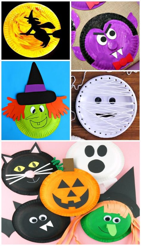 Kids Crafts Toddlers, Halloween Craft Activities, Dekorasi Halloween, Halloween Infantil, Halloween Crafts Preschool, Paper Plate Crafts For Kids, Halloween Crafts For Toddlers, Halloween Paper Crafts, Fall Arts And Crafts