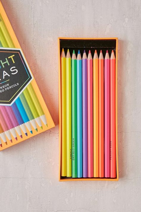 Colored Pencil Set, Mothers Day Crafts For Kids, Cute School Supplies, Kawaii Stationery, Journal Stationery, Cute Stationery, Mothers Day Crafts, Neon Color, Neon Colors