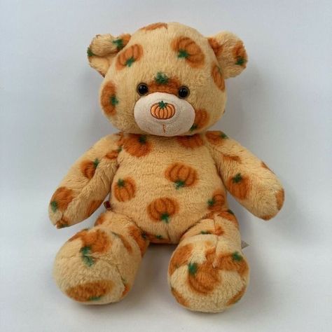 #cute #stuffie #pumpkin Orange Stuffed Animals, Pumpkin Build A Bear, Retired Build A Bear, Fall Stuffed Animals, Soft Halloween Aesthetic, Halloween Stuffed Animals, Fall Themed Bedroom, Cute Stuffies, Cute Fall Aesthetic