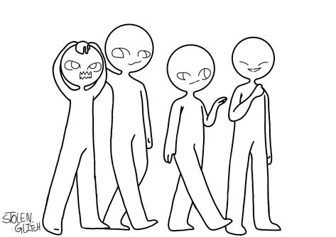 4 Squad Cartoon, Draw Squad 4 People, Cartoon Groups Of 4, 4 People Drawing Base Friends, Ftu Base Human, Groupchat Pfp 4 People, 6 Friends Drawing, 4 Friends Drawing Base, Body Base 4 People