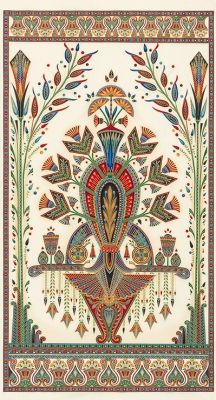 Valley of the Kings 2 Panel Egyptian Fabric, Egyptian Pattern, Egyptian Motifs, Egyptian Design, Miss Kitty, Valley Of The Kings, Egypt Art, Ancient Egyptian Art, Digital Borders Design