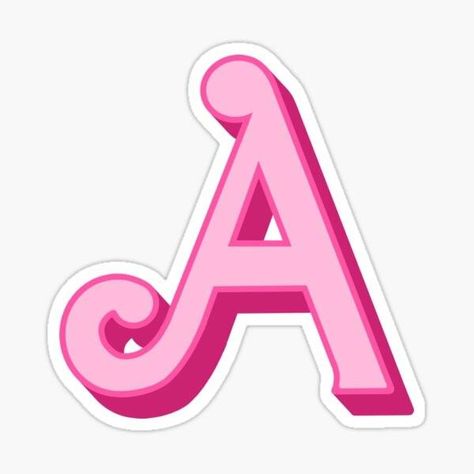 Letter A Aesthetic Pink, Barbie Elements, Barbie Letters, L Sticker, Sticker Drawing, Barbie Birthday Cake, Barbie Party Decorations, Initial L, Initial K