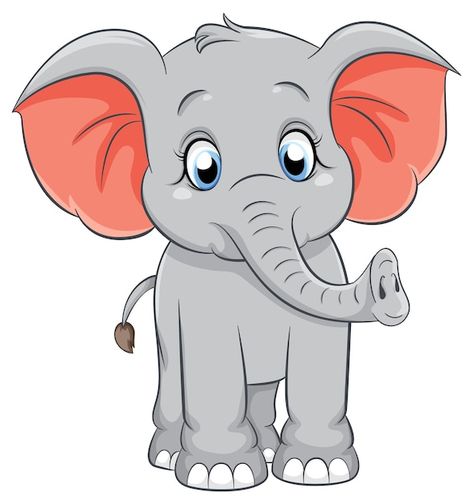 Elephant Cartoon, Elephant Clipart, Elephant Images, Cartoon Elephant, Grey Elephant, Jungle Theme, Cartoon Drawing, Cartoon Style