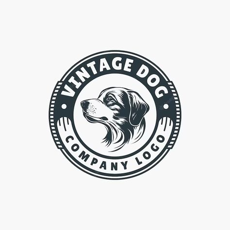 Premium Vector | Retro vintage dog badge template vector illustration Vintage Dog Illustration, Badge Template, Logos Ideas, Black And White Dog, Vintage Black And White, Dog Logo, Badge Logo, White Dog, Dog Illustration