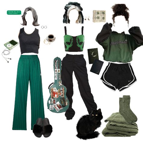 three slytherin girls Outfit | ShopLook Preppy Slytherin Outfits, Slytherin Pjs, Slytherin Outfit Girl, Slytherin Outfit Casual, Modern Slytherin Outfit, Slytherin Outfits Aesthetic, Slytherin Lookbook, Slytherin Girl Outfit, Cute Slytherin Outfits