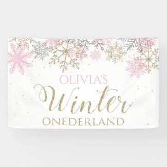 Winter Onederland Pink and Gold Snowflake first birthday party banner #ad Winter Onederland First Birthday, 1st Birthday Banner, First Birthday Banner, Snowflake Baby Shower, Winter Onederland Birthday, 1st Birthday Banners, First Birthday Banners, Welcome Banner, Winter Onederland