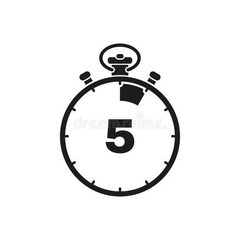 The 5 seconds, minutes stopwatch icon. Clock and watch, timer, countdown symbol. UI. Web. Logo. Sign. Flat design. App. vector illustration Icon Clock, Web Logo, Design App, Logo Sign, 5 Seconds, Flat Design, App Design, Stock Illustration, Stock Vector