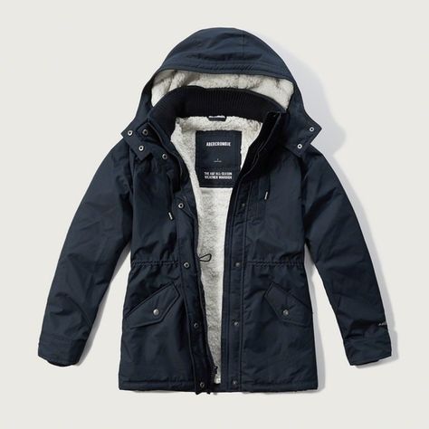 Abercrombie & Fitch All-Season Sherpa Weather Warrior Parka ($126) ❤ liked on Polyvore featuring outerwear, coats, navy, water resistant coat, blue coat, abercrombie & fitch, fleece lined parka and blue parka Navy Parka, Blue Parka, Hollister Jacket, Faux Shearling Coat, Sherpa Coat, Navy Coat, Womens Coats, Blue Coat, Womens Parka