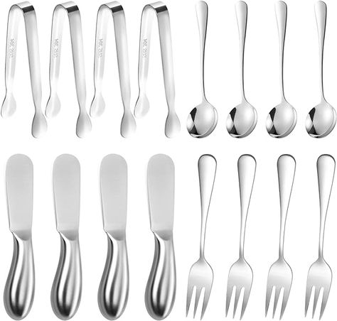 Amazon.com: Mlurcu Cheese Butter Spreader Knives Set 16 Pieces Stainless Steel Multipurpose Butter Knives Cheese Slicer Mini Serving Tongs Forks and Spoons for Butter Spreader: Home & Kitchen Cheese Butter, Cheese Slicer, Cheese Knife Set, Stainless Steel Bbq, Serving Tongs, Butter Spreader, Butter Cheese, Butter Spread, Knife Collection