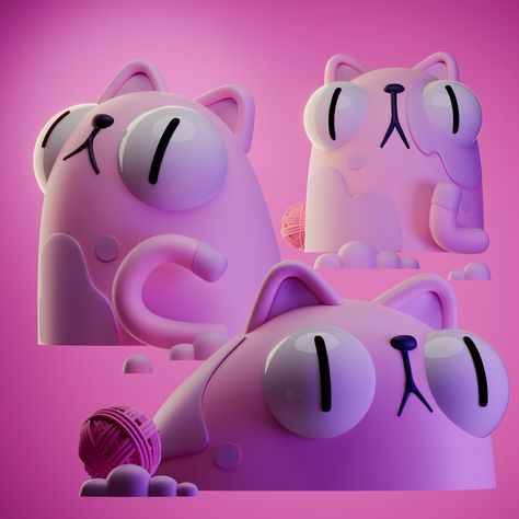 Cat 3d, 3d Cartoon Cat Pfp, Cute 3d Cat, Cat Icon 3d, Cat 3d Illustration, Bottles Decoration Wedding, Motion Capture, Blender Tutorial, 3d Artwork