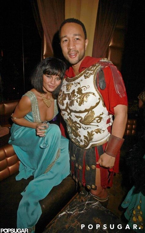 John Legend and Chrissy Teigen as Cleopatra and a Gladiator: Celebrity Couple Costumes, John Legend And Chrissy Teigen, Halloween Costumes Pictures, Cleopatra Halloween, Cute Couples Costumes, Couples Halloween Costumes, Diy Couples Costumes, Celebrity Halloween, Celebrity Costumes