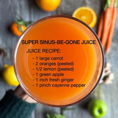 Juice For Sinus Congestion, Sinus Juice Recipe, Inflammation Shots, Health Juice Recipes, Healing Juices, Health Juice, Healthy Juicing, Healthy Juicer Recipes, Natural Juice