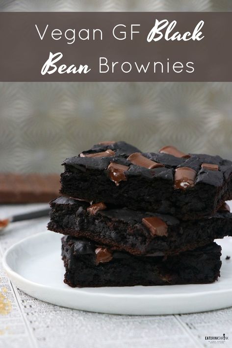 Vegan Gluten Free Black Bean Brownies - Labeless Nutrition Vegan Brownie Recipe, Healthy Vegan Brownies, Easy Vegan Desserts, Vegan Brownies Easy, Fudgy Vegan Brownies, Best Vegan Brownies, Vegan Brownies Recipe, Vegan Lemon Cake, Vegan Chocolate Mousse