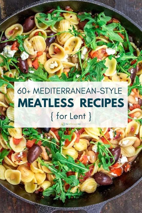 Plant Based Vegetable Recipes, Meatless Dishes Healthy, Meatless Lent Meals, Mediterranean Diet Vegan Recipes, Easy Vegan Mediterranean Recipes, Meatless Mediterranean Diet Recipes, Meatless Main Dish Recipes, Vegetarian Mediterranean Dinner Ideas, Mediterranean Main Dish Recipes