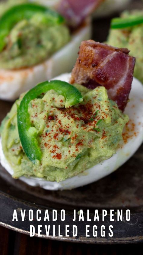 avocado deviled eggs recipe | christmas deviled eggs Deviled Eggs Jalapeno, Jalapeno Pickled Eggs Recipes, Jalapeno Popper Deviled Eggs Recipe, Deviled Eggs Jalapeno Bacon, Deviled Eggs Recipe Jalepeno, Avocado Deviled Eggs Recipe, Jalepeno Popper Deviled Egg, Jalapeno Deviled Eggs, Pickled Eggs Recipe