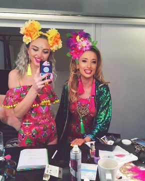 “Confettis @lulutrixabelle & @ttigerlilly on set for a funky shoot with @l.o.m_fashion ✨❤️” Cuban Dresses, Club Tropicana Party, Tropicana Party, Cuban Dress, Brazil Party, Jamaican Party, Havana Party, Fruit Hat, Havana Nights Party