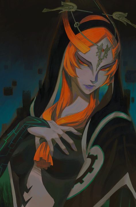 Twilight Princess Midna, Zelda Twilight Princess, Nintendo Art, Zelda Art, Twilight Princess, Princess Art, Breath Of The Wild, Drawing Reference Poses, Colorful Drawings