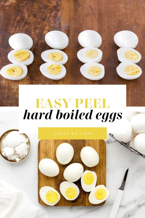 Want perfect hard boiled eggs that peel easily too? We are sharing 4 easy methods for this result that won't disappoint! #eggs #hardboiled #hardboiledeggs #easypeeleggs #easypeel #Eastereggs #boiledeggs Boiled Eggs Easy Peel, Best Boiled Eggs, Easy Peel Boiled Eggs, Hard Boiled Egg Breakfast, Easy Peel Hard Boiled Eggs, Hard Boiled Eggs Easy Peel, Peeling Boiled Eggs, Easy Peel Eggs, Easy Hard Boiled Eggs