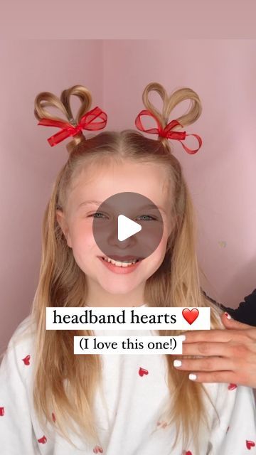 Audrey McClelland on Instagram: "HEADBAND HEARTS ❤️ OK… I love this one! This one is so cute, and so adorable! I’ve done this one on Victoria’s hair for Valentine’s Day before and it always gets such a big reaction!! 🥰 I’m hoping she’ll let me do it next year! 😊 have some fun with this one! . I used hairstyling cream to keep the hair nice and smooth. For this one, I will share what I used in my stories. And I love love love the hair elastics that I’ve been using, they work so well, and do not damage the hair. . #hairstyles #hair #hairstyle #hairtutorial #hairtutorials #halfuphalfdownhairstyle #halfuphalfdown #halfupdo #halfup #hairdo #simplehairstyles #simplehair #simplehairstyle #easyhairstyles #easyhairstyle #easyhairstylesforgirls #cutehairstyles #cutehair #hairvideo #hairideas #hairi Heart Hairdo Kids, How To Make Cindy Lou Who Hair, Pig Tails With Ribbon, Who Hairstyles Dr Seuss Easy, Grinch Day Hair Ideas For Kids, Easy Who Hair Dr Suess, Grinch Day Hair Ideas, Simple Cindy Lou Who Hair, Cindylouwho Hair