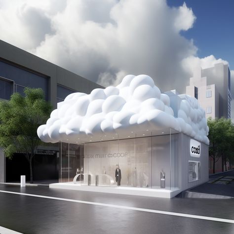 Cloud Event, Expo Stand, Retail Facade, Trade Show Design, Point Cloud, Event Booth, Shaped Cake, Clouds Design, Cloud Shapes