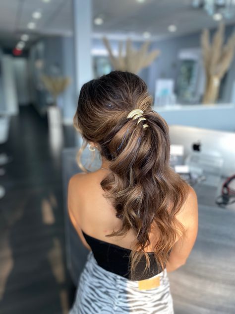 Tinsel extensions with a pretty updo! #updo #tinselhair #tinsel #hair #lowponytail Tinsel Extensions, Tinsel Hair, Hair Tinsel, Updo Hairstyle, Low Ponytail, Hair Updos, Bridal Hair, Hair Styles, Hair