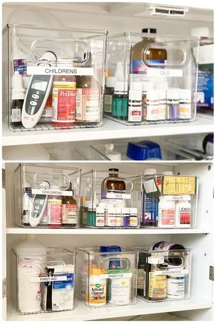 Diy Kitchen Hacks, Diy Bathroom Storage Ideas, Organiser Son Dressing, Medicine Cabinet Organization, Desain Pantry, Decor Hallway, Bathroom Cabinet Organization, Diy Bathroom Storage, House Organisation