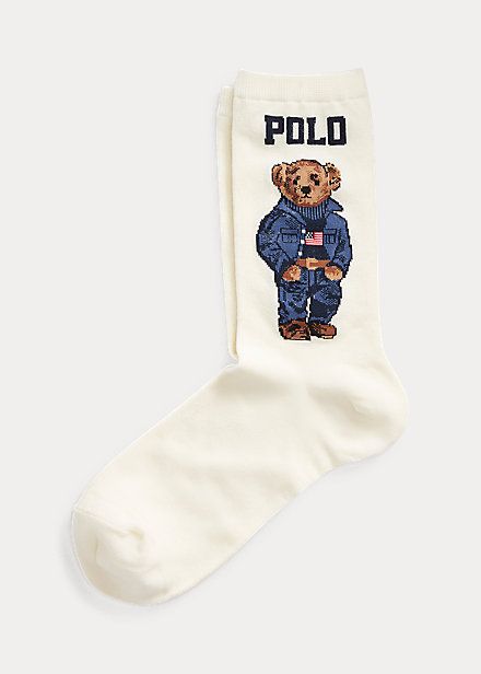 Polo Bear Crew Socks Ralph Lauren Bear Socks, Polo Bear Socks, Polo Socks, Ralph Lauren Bear, Bear Socks, Polo Tshirts, Burgundy Outfit, Armenia Azerbaijan, Boo Basket