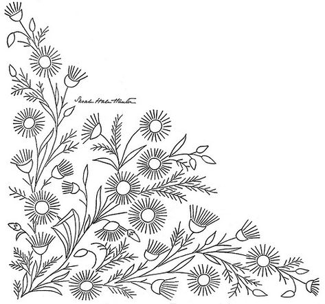 Hand Embroidery Patterns Free, Embroidery Border, Border Embroidery Designs, Embroidery Transfers, Border Embroidery, Hand Work Embroidery, Embroidery Patterns Vintage, Hand Embroidery Flowers, Pola Sulam