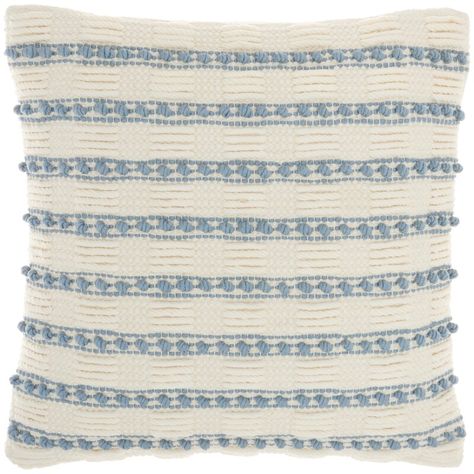 Dakota Fields Life Styles Square Pillow Cover & Insert & Reviews | Wayfair Ocean Pillows, Lines And Dots, Textured Throw Pillows, Casual Decor, Life Styles, Jute Fabric, Stripe Throw Pillow, Striped Throw, Pillow Texture