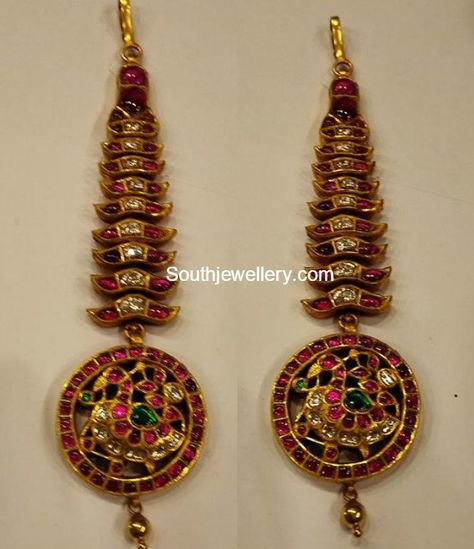 Jewellery South Indian, Temple Jewelry Necklace, Jewellery Bridal, Jewellery Wedding, Handmade Gold Jewellery, Antique Bridal Jewelry, Headpiece Jewelry, Indian Jewellery Design Earrings, Antique Jewelry Indian