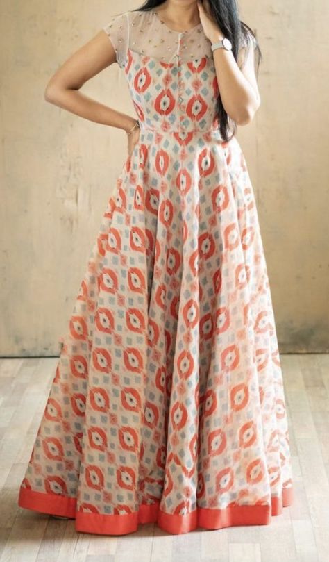 Bandini Dress Designs, Stitching Dresses Ideas, Stitched Dress Design, New Long Frock Models, Ladies Frock Design, Long Frocks For Girls, Cotton Dresses Online, Simple Frock Design, Stylish Kurtis Design