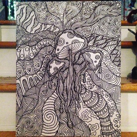 Autumn Board, Zantangle Art, Lsd Art, Notebook Doodles, Trippy Drawings, Boho Art Drawings, Arte Grunge, Le Cri, Easy Doodle