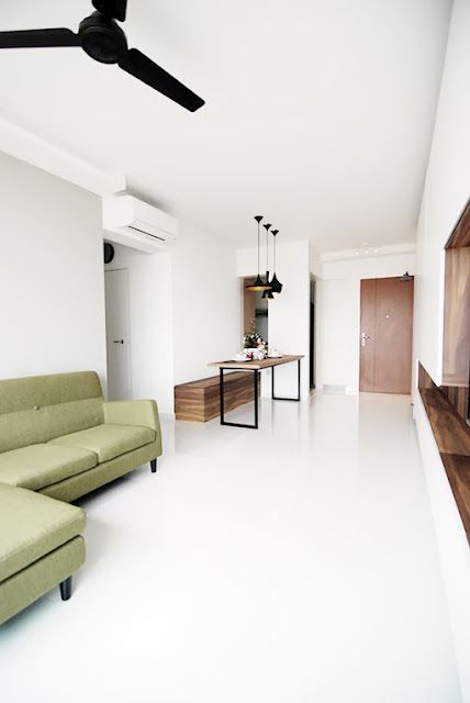 4 Room Bto, Bto Hdb, Atlanta Condo, Modern White Living Room, White Tile Floor, White Floors, White Living Room, Living Room White, Next Home