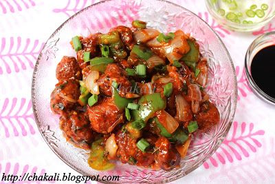 Soybean Chilli | चकली Chilli Gobi, Gobi Recipes, Chilli Chicken Recipe, Chicken Chunks, Chilli Recipes, Vegetable Rice, Veg Dishes, Chilli Chicken, Sauteed Veggies