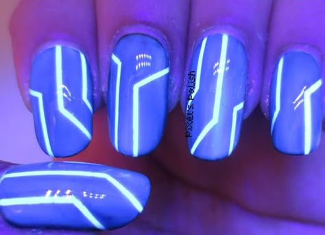 Tron+Legacy After Earth, Tron Legacy, Catty Noir, Estrogen Dominance, Cyberpunk Aesthetic, Nail Photos, Popular Nails, Cyberpunk 2077, Tron