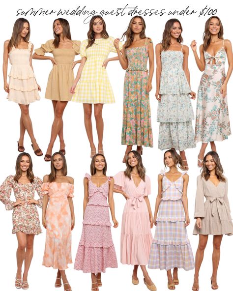 Summer Wedding Guest Dresses | Cella Jane Sun Dress Wedding Guest, Best Wedding Guest Dresses Summer Casual, April Wedding Guest Outfit Semi Formal, Boho Wedding Dress Guest Outfit, Midi Summer Wedding Guest Dress, Summer Wedding Dress Guest Ideas, Cottage Core Wedding Guest Dress, Southern Summer Wedding Outfit Guest, Soft Summer Wedding Guest Dress