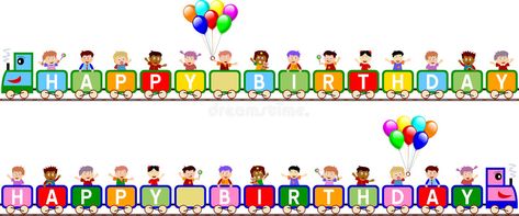 Happy Birthday Train Banners stock illustration Draw Balloons, Easter Images Free, Colourful Clothing, Happy Birthday Banner Printable, Banner Clip Art, Birthday Signs, Banner Printable, Happy Birthday Signs, Happy Birthday Posters