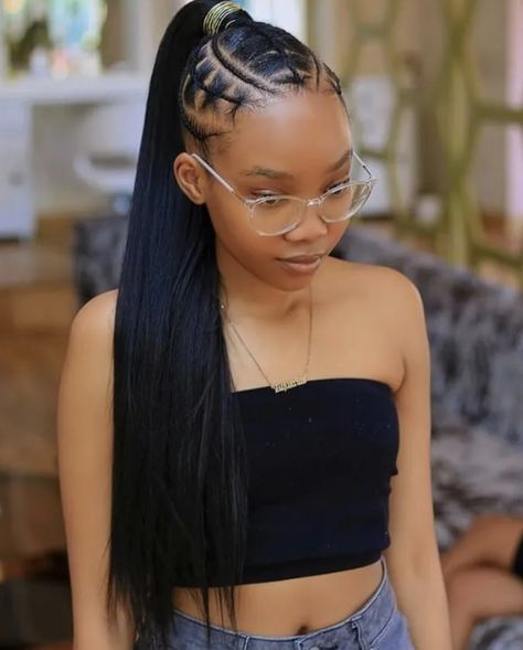 Long Ponytail Hairstyles, Hair And Glasses, Frame Wallpaper, Weave Ponytail Hairstyles, Sleek Ponytail Hairstyles, Natural Hair Stylists, Haircut Tutorial, African Hair Braiding Styles, Braided Cornrow Hairstyles