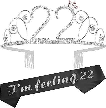 22nd Birthday Gifts for Girls, 22nd Birthday Tiara and Sash, Happy 22nd Birthday Party Supplies, It’s My 22nd Birthday Sash and Tiara Birthday Crown for 22 Birthday Party Supplies and Decorations 22nd Birthday Gifts, 22 Birthday Party, 22 Birthday Decorations, 22nd Birthday Party, 22 Birthday Gifts, Happy 22nd Birthday, 22 Birthday, Party Tiara, Birthday Tiara