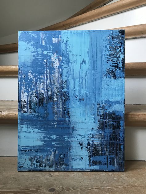 Abstract Painting Beginners, Modern Art Paintings Abstract Acrylics, Abstract Blue Painting, Painting On Canvas For Beginners, Fall Canvas Painting, Abstract Art Painting Techniques, Large Canvas Painting, Abstract Painting Techniques, Canvas For Beginners