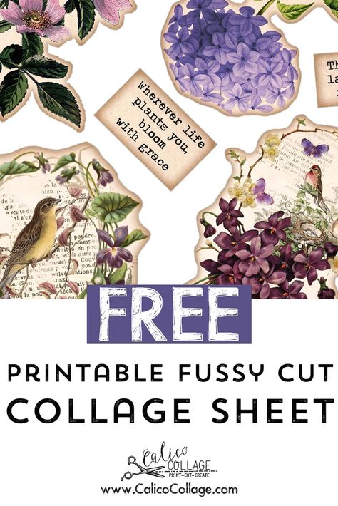 Free Printable Flower Stickers, Printable Collage Sheet Free, Free Vintage Printables Ephemera Graphics Fairy, Free Printable Collage Sheets, Free Ephemera Printables, Vintage Scrapbook Ideas Free Printables, Free Collage Printables, Collage Sheets Free Printables, Scrapbook Journal Free Printables