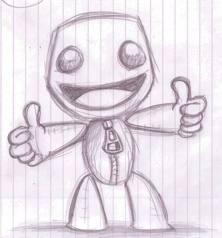 Sackboy Drawing, Big Doodles, 2000s Drawings, Easy Graffiti, Easy Graffiti Drawings, Planet Drawing, Little Big Planet, Cool Pencil Drawings, Graffiti Style Art