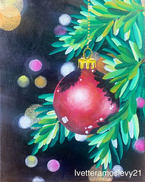 Christmas Art Painting Acrylic, Christmas Paintings Easy Simple, Cactus Paintings, Christmas Canvas Art, Christmas Paintings On Canvas, Color Drawing Art, Acrylic Ornaments, The Human Experience, Kawaii Christmas