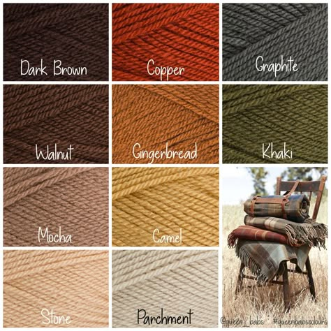 Stylecraft Autumn Colours, My Favorite Color Is Autumn, Earth Tone Yarn Colors, Temperature Blanket Neutral Colors, Fall Color Palette Yarn, Blanket Colour Schemes, Fall Yarn Color Combinations, Autumn Yarn Colors, Stylecraft Dk Colour Combinations