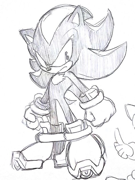 How To Draw Shadow From Sonic, Shadow Sketch Sonic, Shadow The Hedgehog Drawing Easy, Shadow The Hedgehog Drawing Sketches, Drawing Shadow The Hedgehog, Sonic Doodles Easy, Sonic The Hedgehog Art Draw, Sonic The Hedgehog Anatomy, Sonic And Shadow Drawing