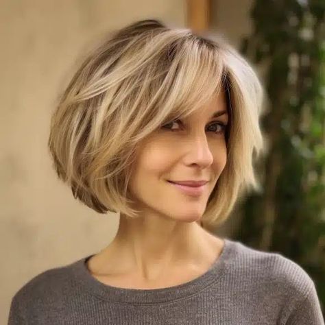 Chin Length Haircuts, Feathered Bangs, Choppy Bob Hairstyles, Chin Length Hair, Hairstyles For Women Over 50, Bob Haircut For Fine Hair, Layered Bob Hairstyles, Bob Hairstyles For Fine Hair, Haircuts For Medium Hair