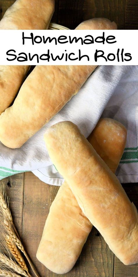 Grinder Bread Recipe, Grinder Rolls Recipe, Sandwich Rolls Recipe, Sub Roll Recipe, Sandwich Roll Recipe, Hoagie Roll Recipe, Sandwich Rolls, Sub Rolls, Homemade Sandwich