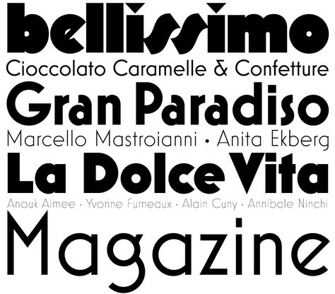 Italian Fonts Typography, Art Deco Typeface, Italian Typeface, Typeface Combinations, Italian Signage, Italian Font, Italian Typography, Art Deco Typography, Art Deco Fonts