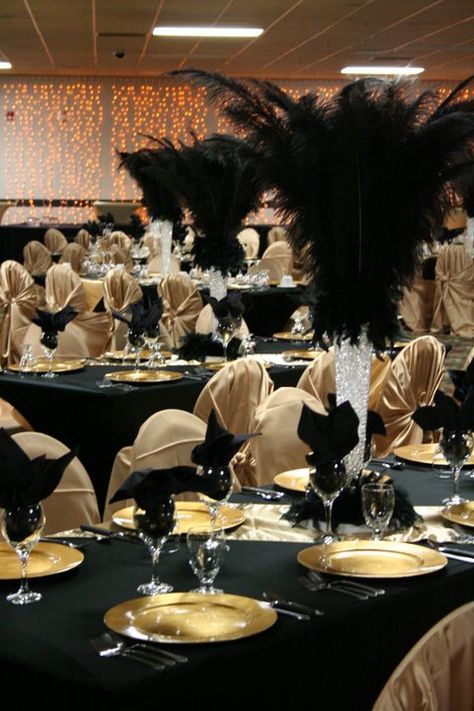 Black & Gold Champagne And Black Quinceanera Theme, Black And Gold Prom Theme, Black Quinceanera Theme, Gold Sweet 16 Dresses, Gold Table Centerpieces, Prom Venues, Event Venue Business, Stick Cartoon, Royal Princess Birthday